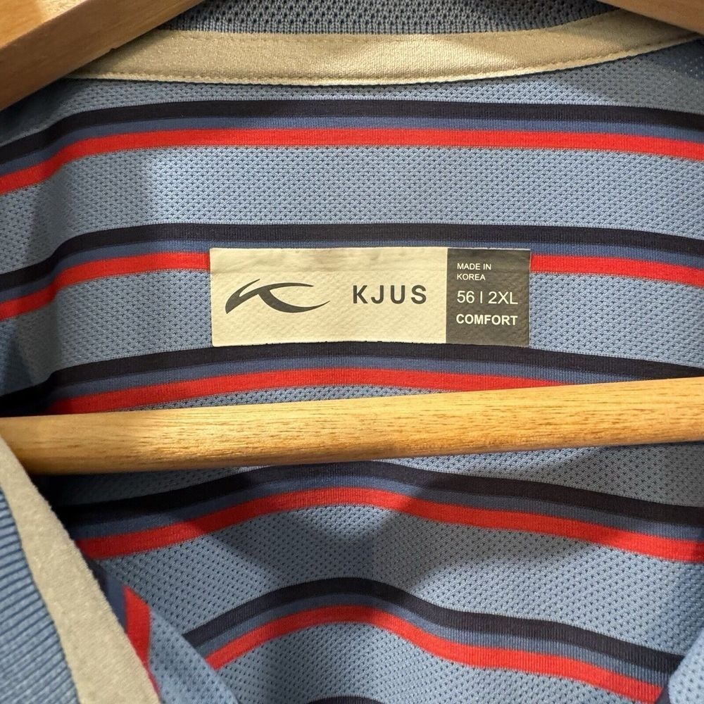 KJUS Golf Polo Mens 2XL Striped Performance Athletic Luxury Sport Shirt - Picture 3 of 7